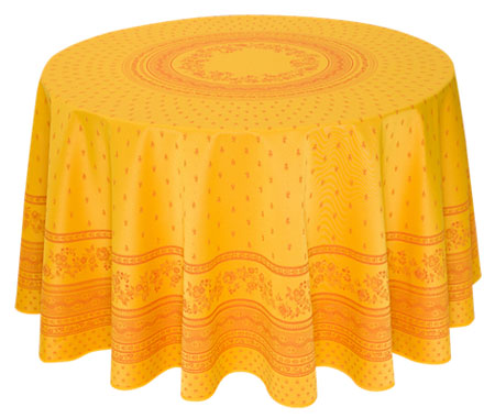 Jacquard tablecloth Teflon (Marat d'Avignon Durance Yellow)